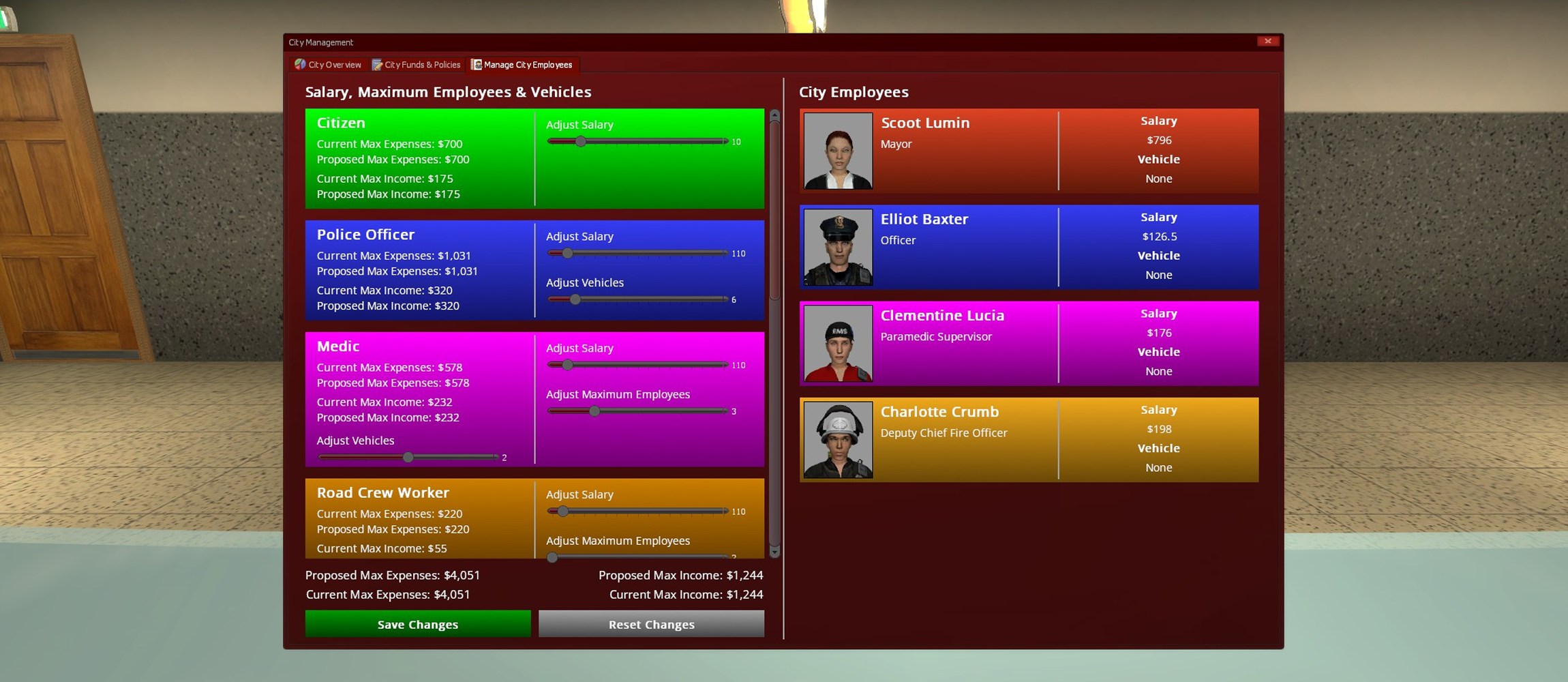Mayor Employee UI