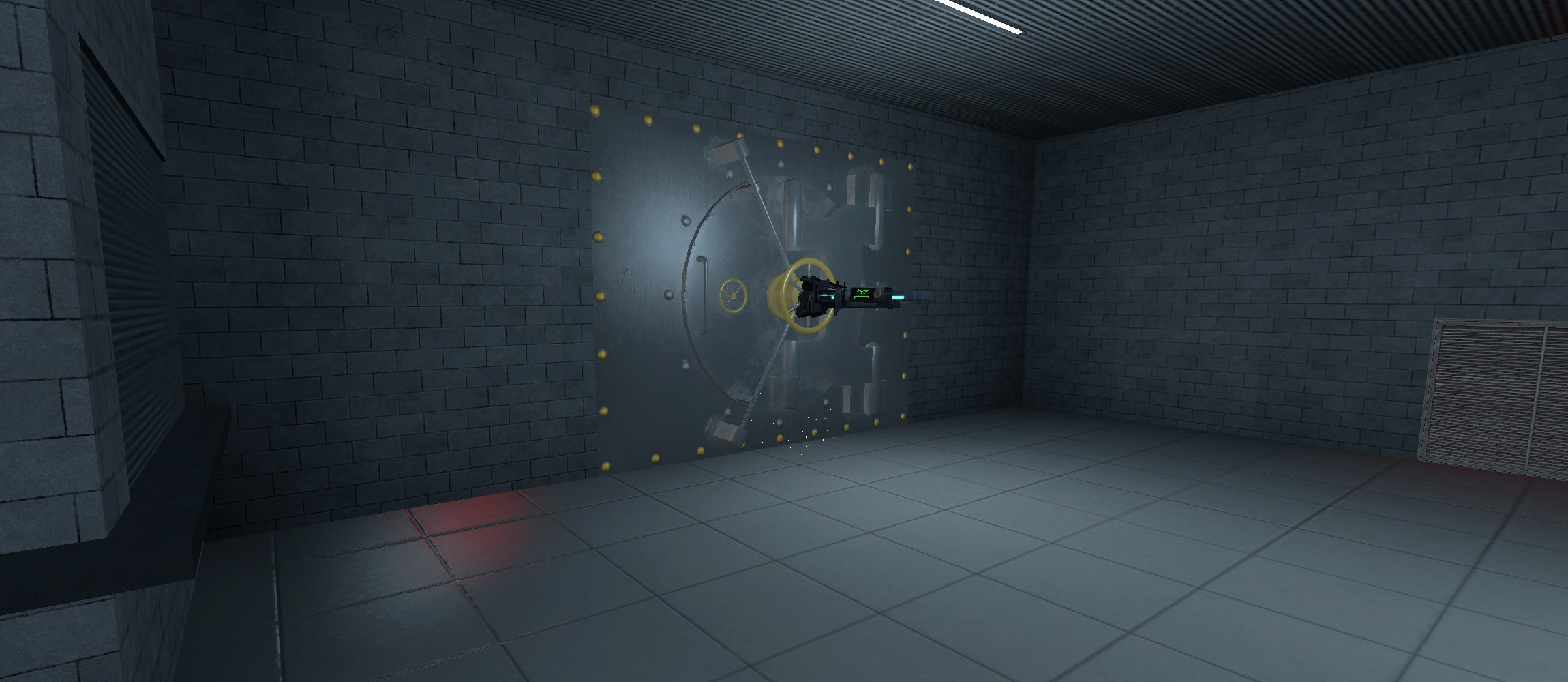 Bank vault with cracker