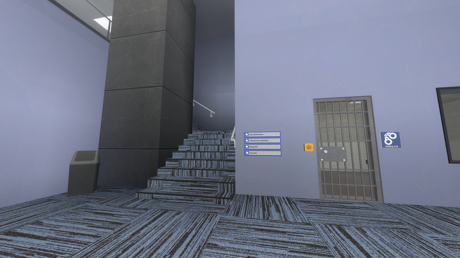 Stairs going up near Holding Cell